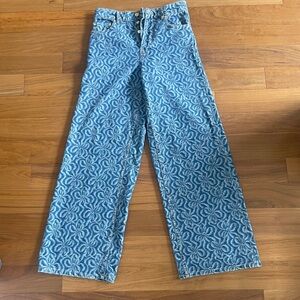 Ganni Jacquard Denim Wide Pants. Size 24. Never worn.
